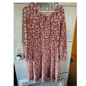 Old Navy Fern Print Gathered Waist Dress